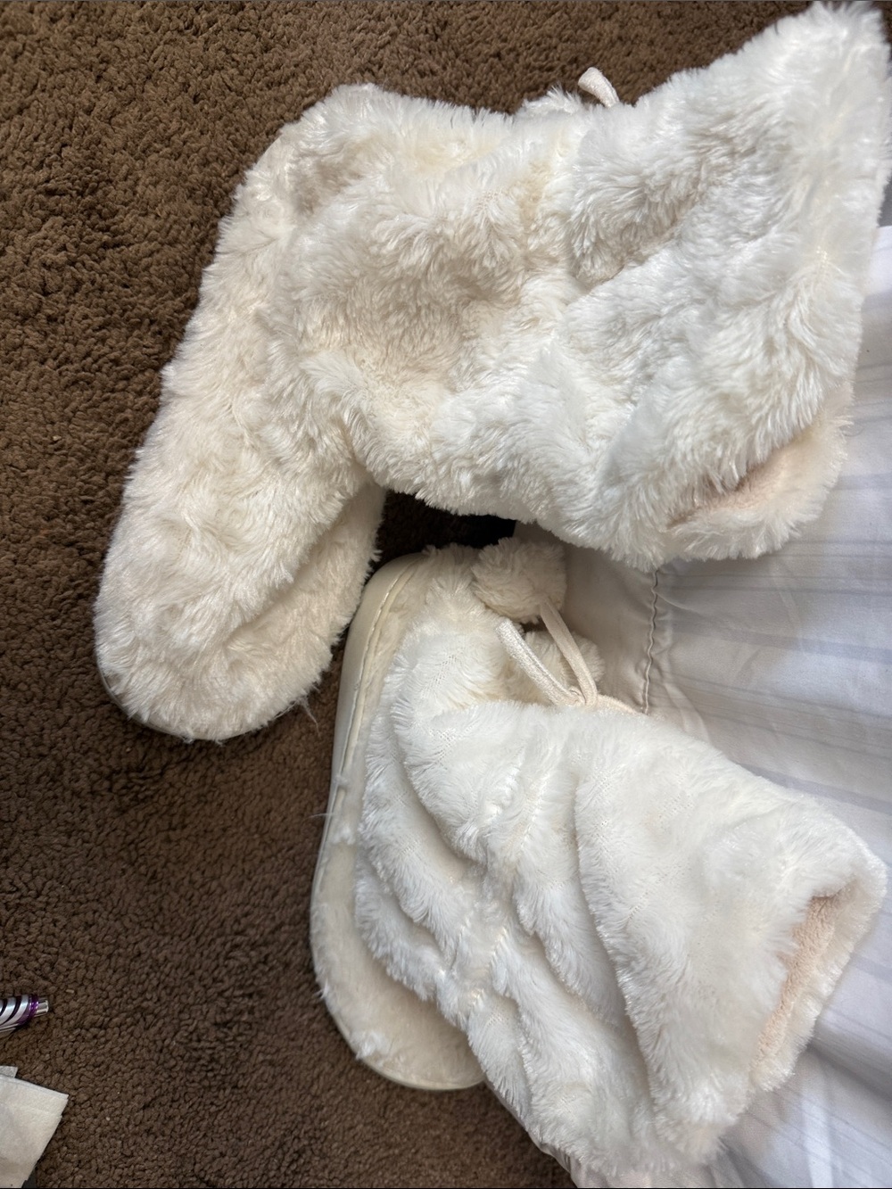 Plush Ivory Faux Fur boots